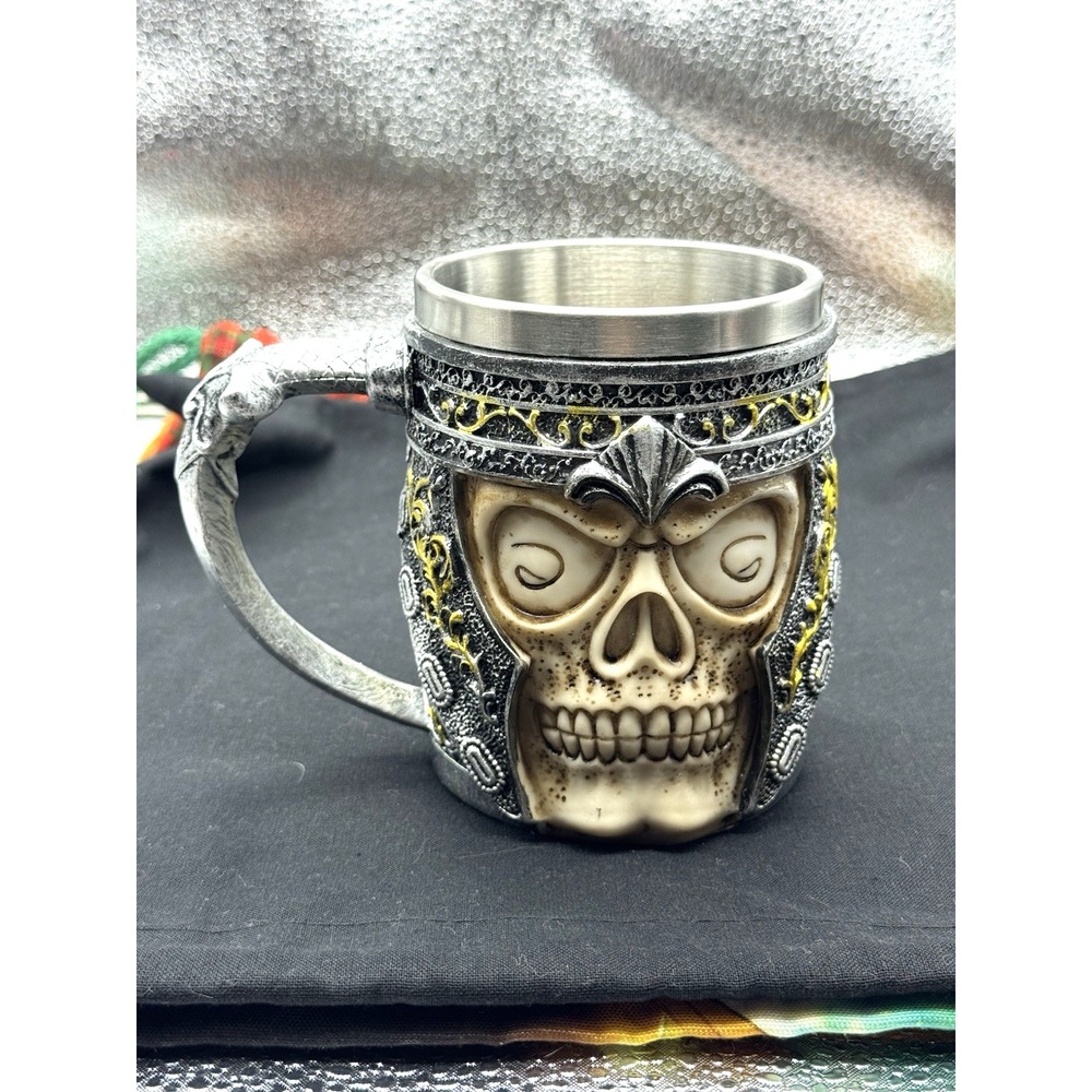 Vikingβ Warrior Skull Medieval Style Coffee Mug Cup Renaissance Halloween Goth
